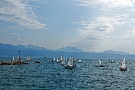 Water sailing boat lake