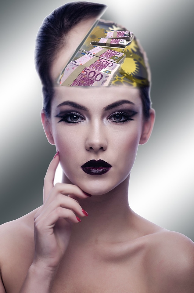 Female woman think