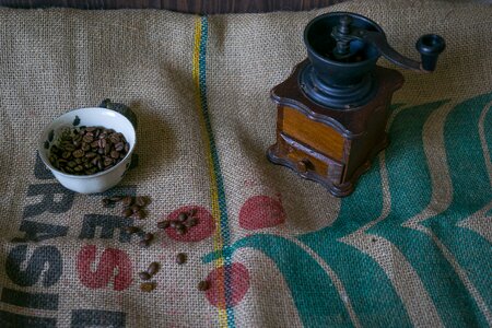Coffee grinder teacup retro photo