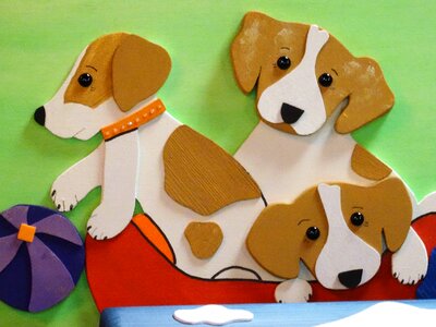 Dogs wood toys