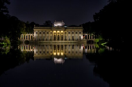 Park łazienkowski monument pond