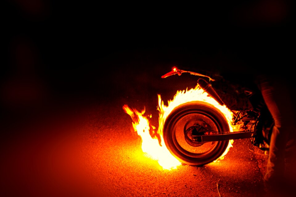 Fire burning burning tires