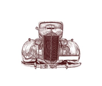 Vintage car drawing sketch