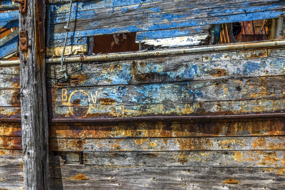 Boat hull peeling paint old boat