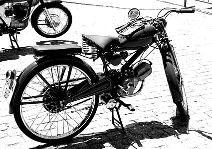 Motorcycle old bike black and white photo