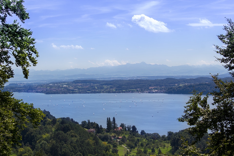 Panorama view sailing boats