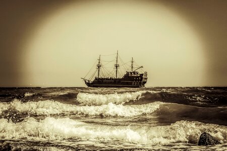 Warship adventure waves photo