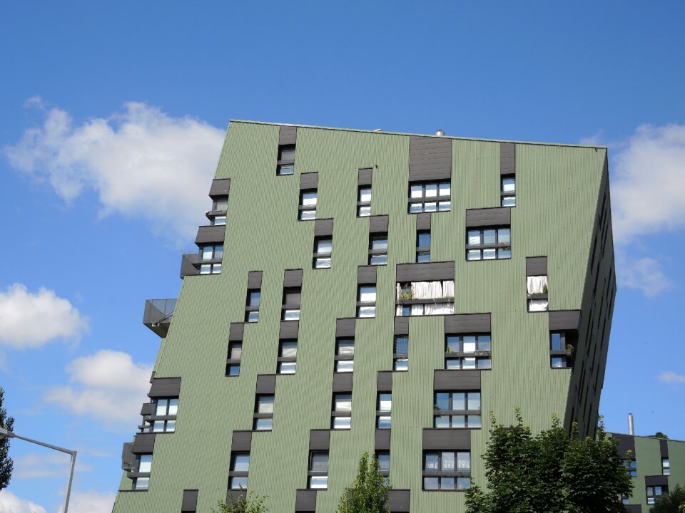 Modern leaning tower building