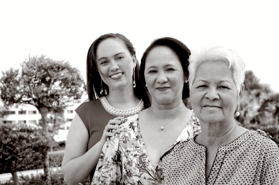 Family women black and white