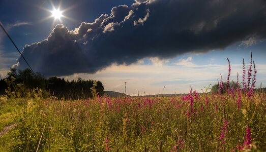 Clouds backlighting background photo