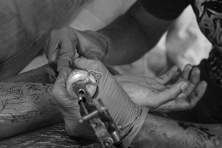 Tattoo guatemala black and white man photo