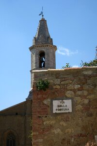 Church tower blue sky