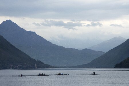 Switzerland clouds rowing