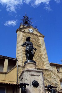 Bell tower statue village