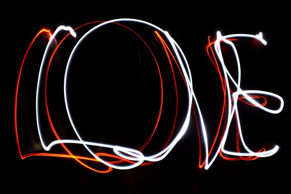Romantic in love word