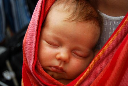 Baby scarf asleep