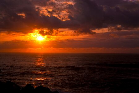 Ocean sunset beach sea photo