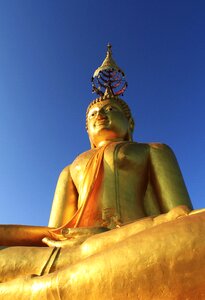 Buddha blue sky gold