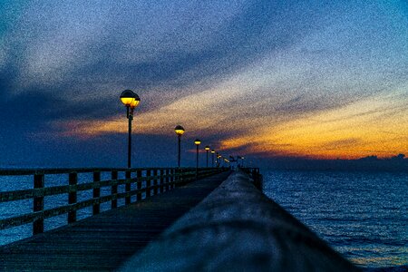 Sunset sea beach photo