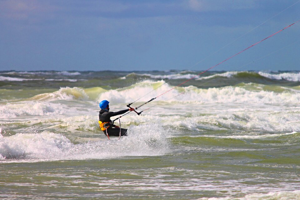 Kitesurfer wind sea photo