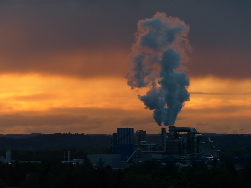 Exhaust gases pollution chimney