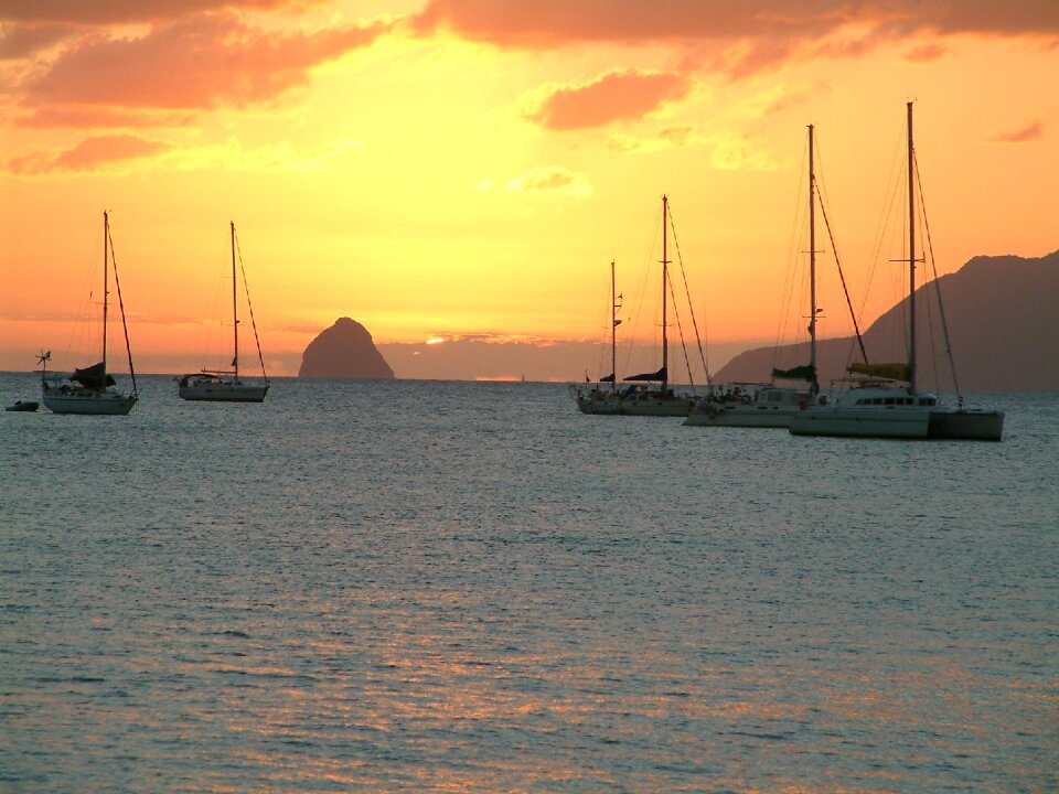 Landscape caribbean sunset photo