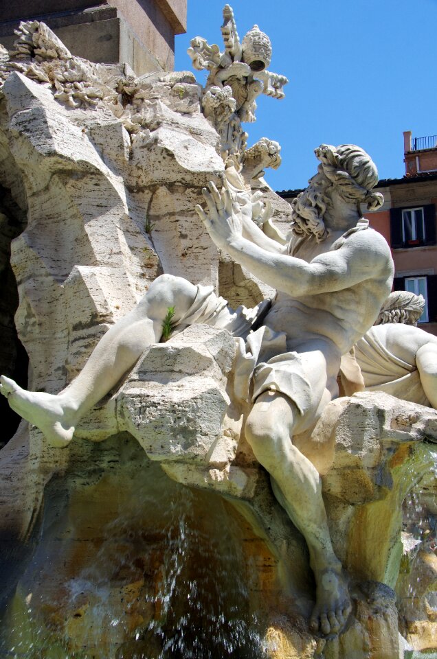Fountain neptune statue