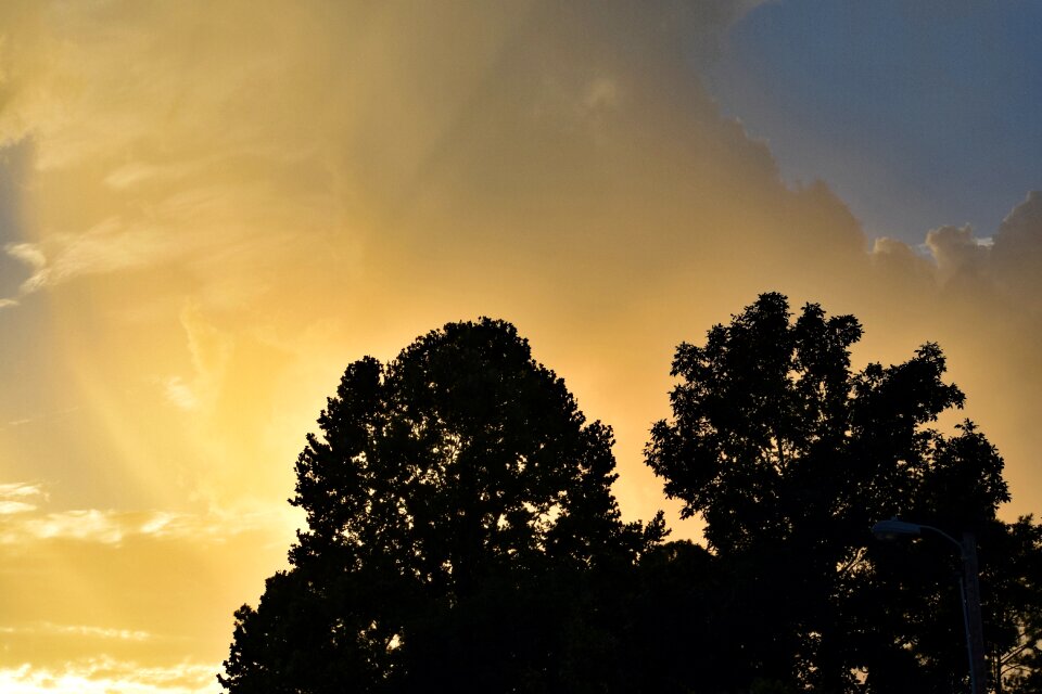 Sunset gold blue colorful summer