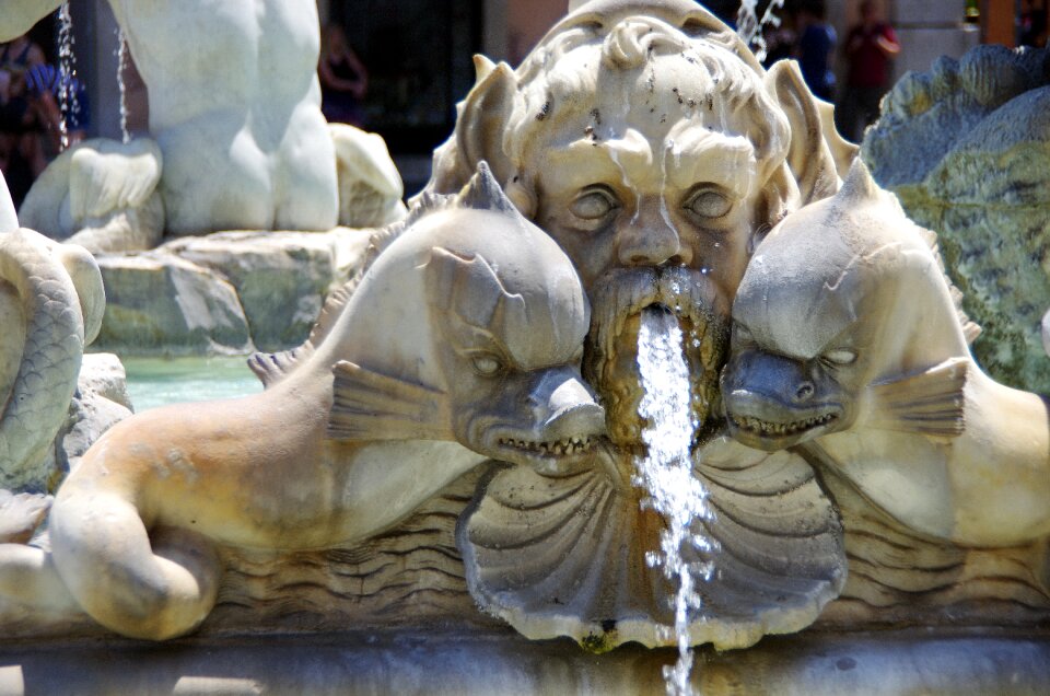 Fountain neptune statue