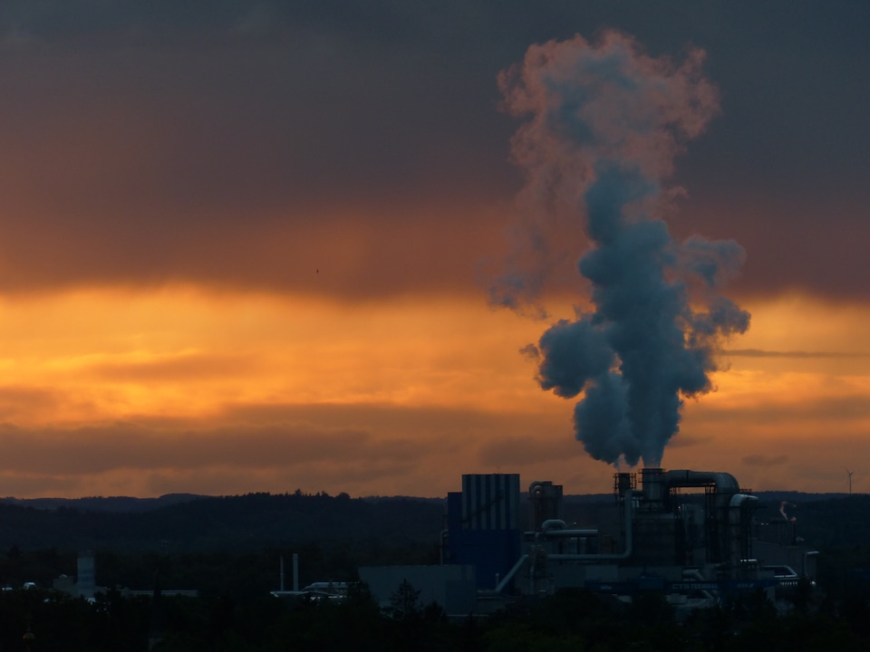 Exhaust gases pollution chimney