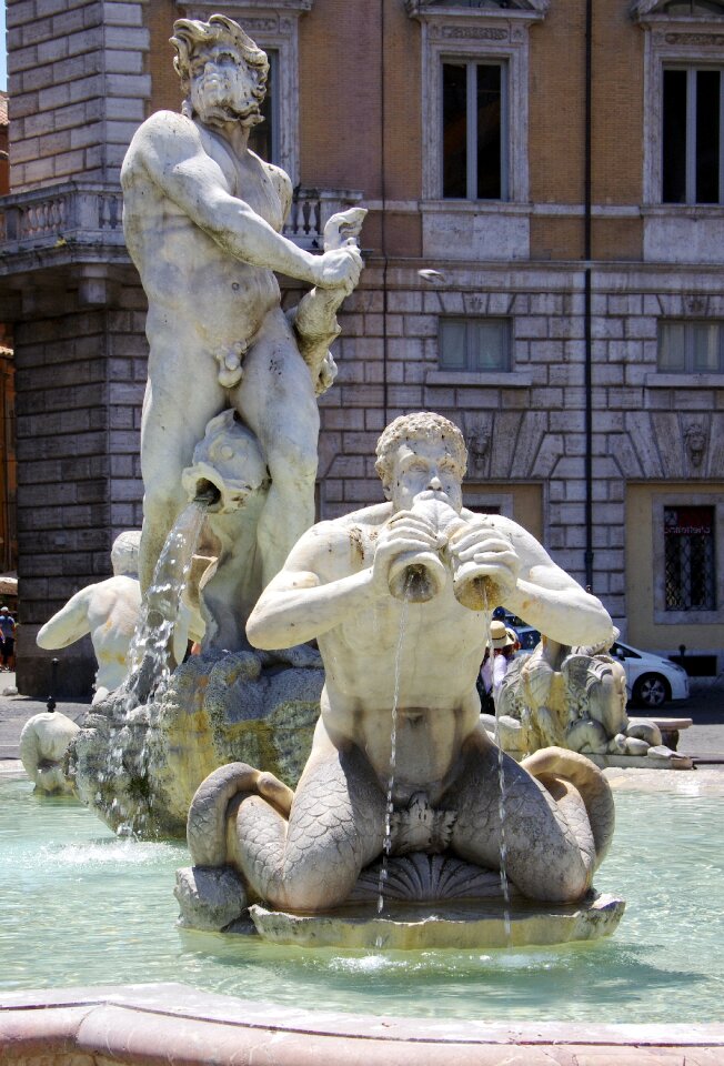Fountain neptune statue