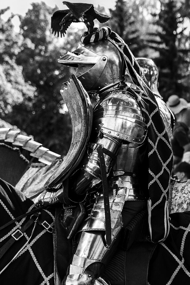 Rider soldier black and white