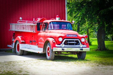 Fire truck museum red photo
