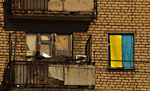Flag ukraine house