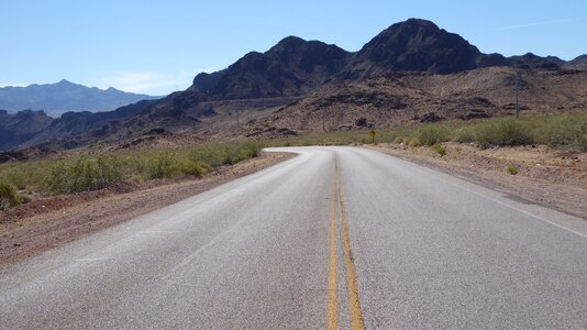 Mountains road desert photo