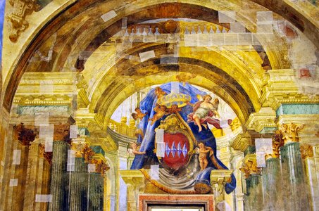 Fresco trompe-l'oeil flat wall