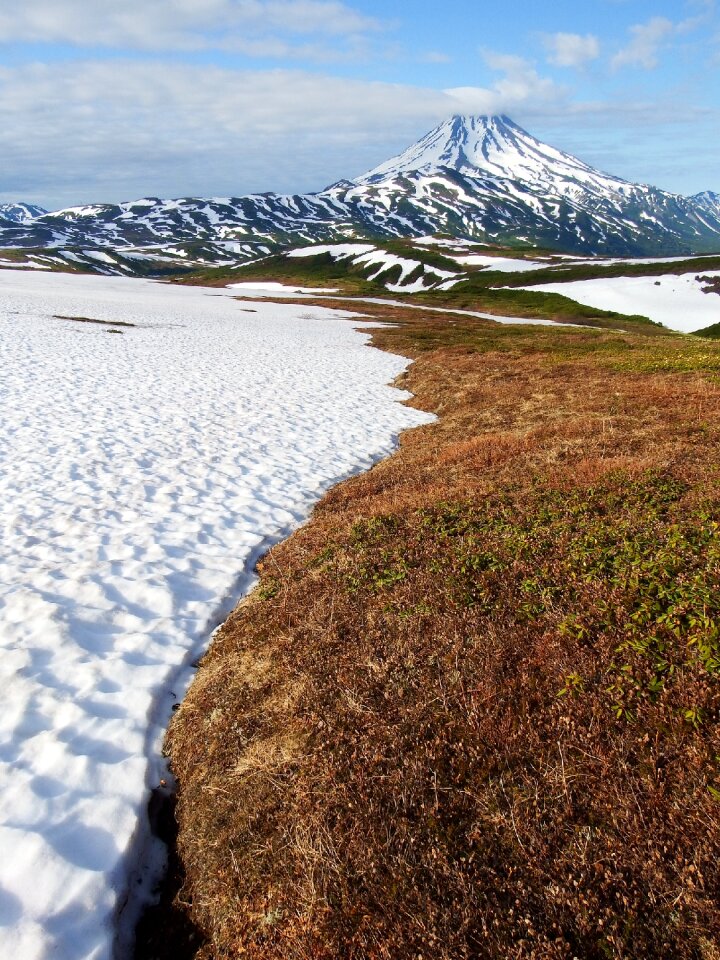 Volcano snow nature