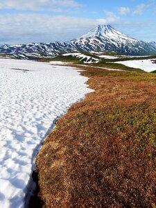 Volcano snow nature