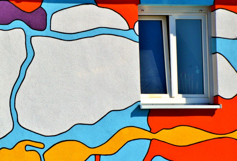 Painted wall house facade plaster