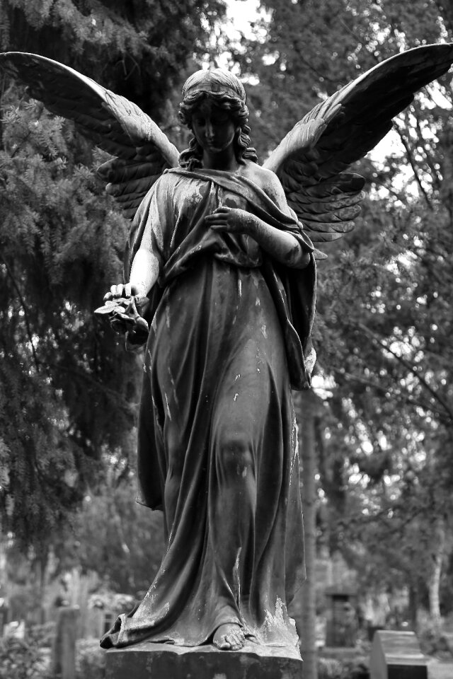 Rock carving tombstone mourning