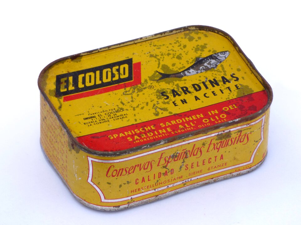 Vintage canned sardines in oil