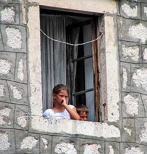 Window looking thinking photo