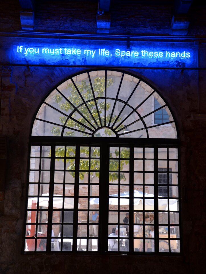 Blue neon lamps neon