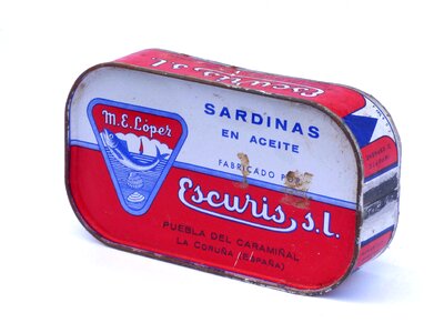 Vintage sardines in a can design photo