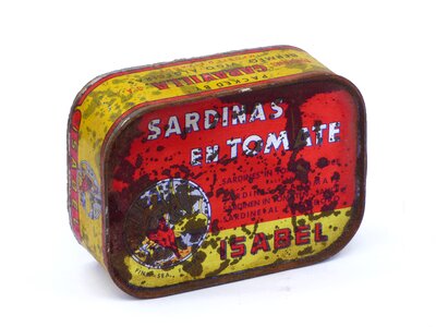 Vintage sardines in a can design photo