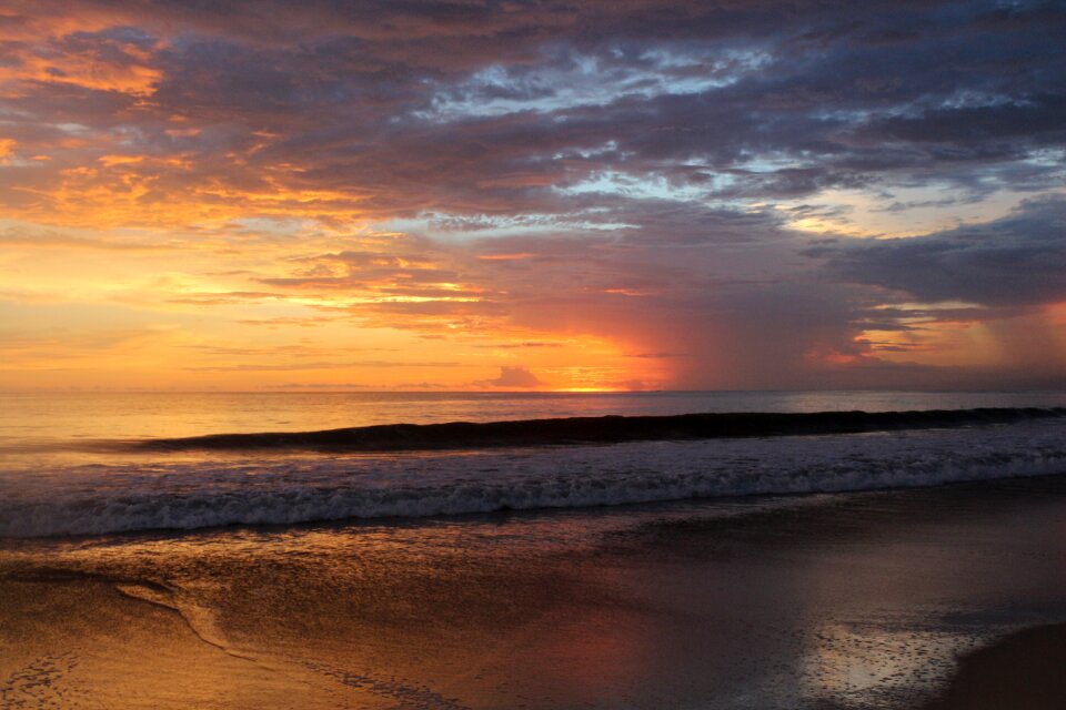 Beach sunset evening photo