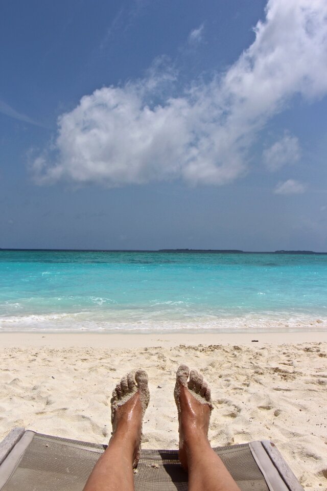 Foot barefoot sand beach