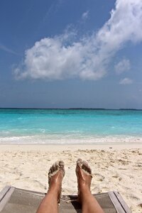 Foot barefoot sand beach photo