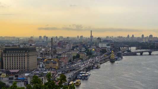 River panorama sunset photo