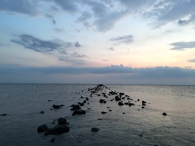 Sunset sea north